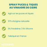 Spray Puces & Tiques pour Chiens et Chats au vinaigre de cidre - La Patte Verte