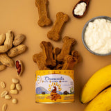 Biscuit au fromage de yak, Bananes et Beurre de cacahuètes - Cheesecuits - La Patte Verte