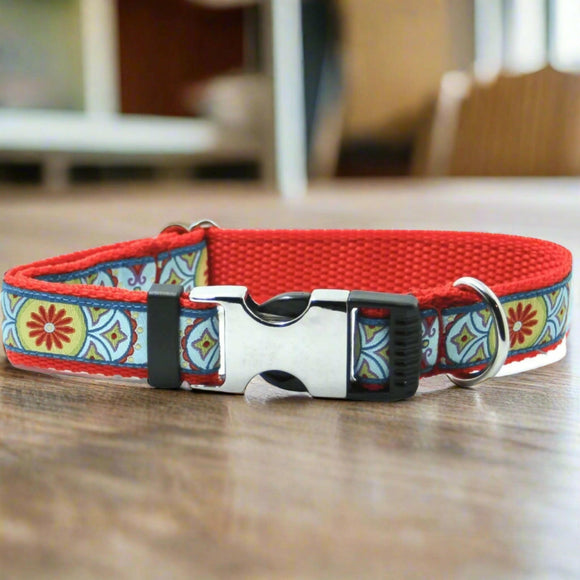 Collier pour Chien 'fleur rouge' - La Patte Verte
