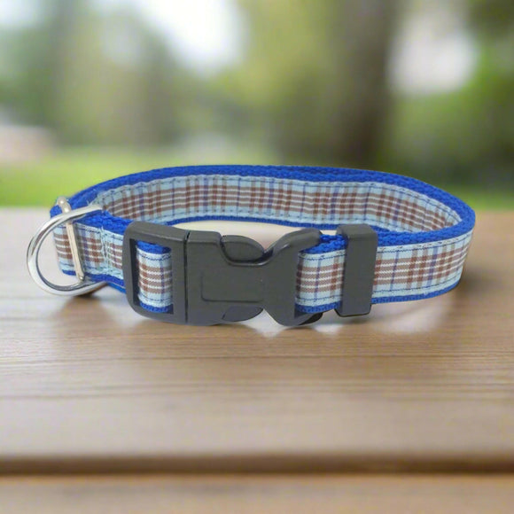 Collier pour Chien 'Tartan bleu'