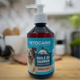 Huile de saumon pour chiens et chats Vetocanis 250ml - La Patte Verte