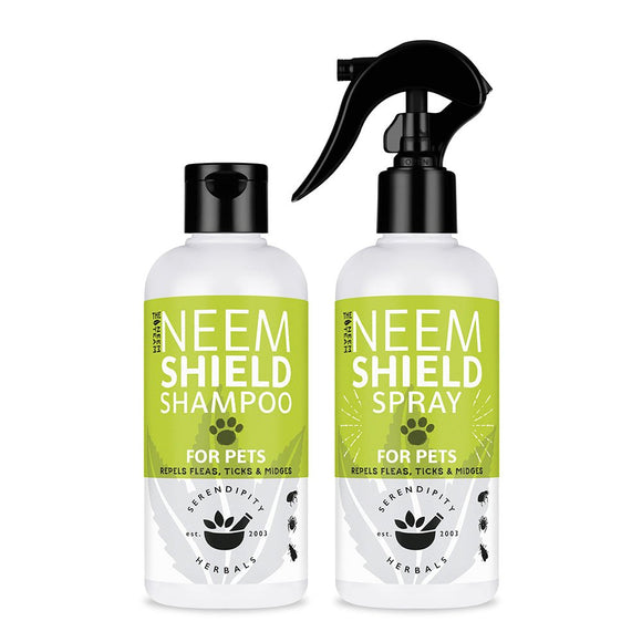 Kit Antiparasitaire Naturel pour Chien – Spray & Shampooing Neem Pet Shield - La Patte Verte