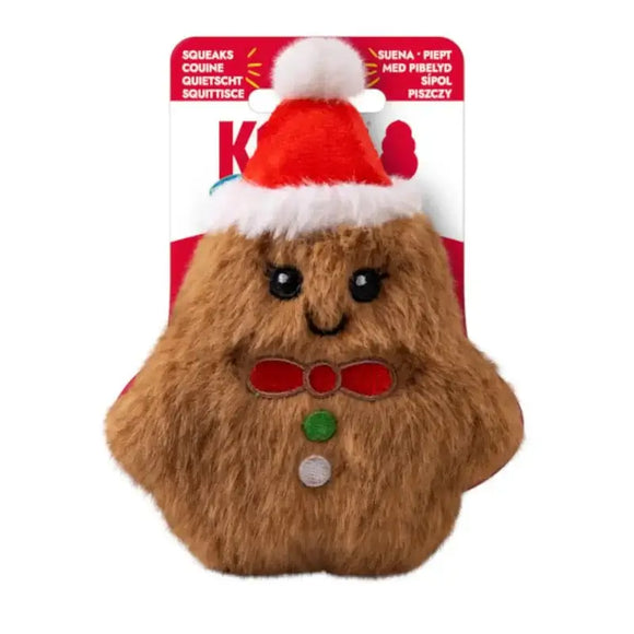 KONG Holiday Snuzzles Mini Gingerbread – Jouet de Noël pour Petits Chiens - La Patte Verte