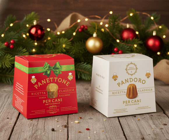 Lot de 2 gâteaux de Noël pour chien Panetonne et Pandoro - La Patte Verte