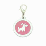 Médaille d'identité pour chien   - Chien Rose  26 mm