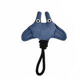 Peluche sonore écologique pour chien – Raie avec corde - La Patte Verte