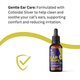Soin des oreilles à base d'argent colloïdal pour chats – avec extraits botaniques - La Patte Verte
