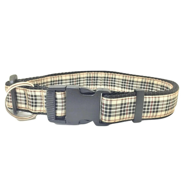 Collier pour chien 'Tartan beige' - La Patte Verte