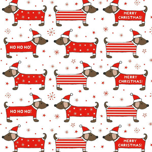 Papier cadeau Noël à motif teckel - La Patte Verte