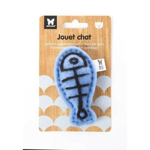 Peluche en feutrine pour chat Poisson bleu - La Patte Verte